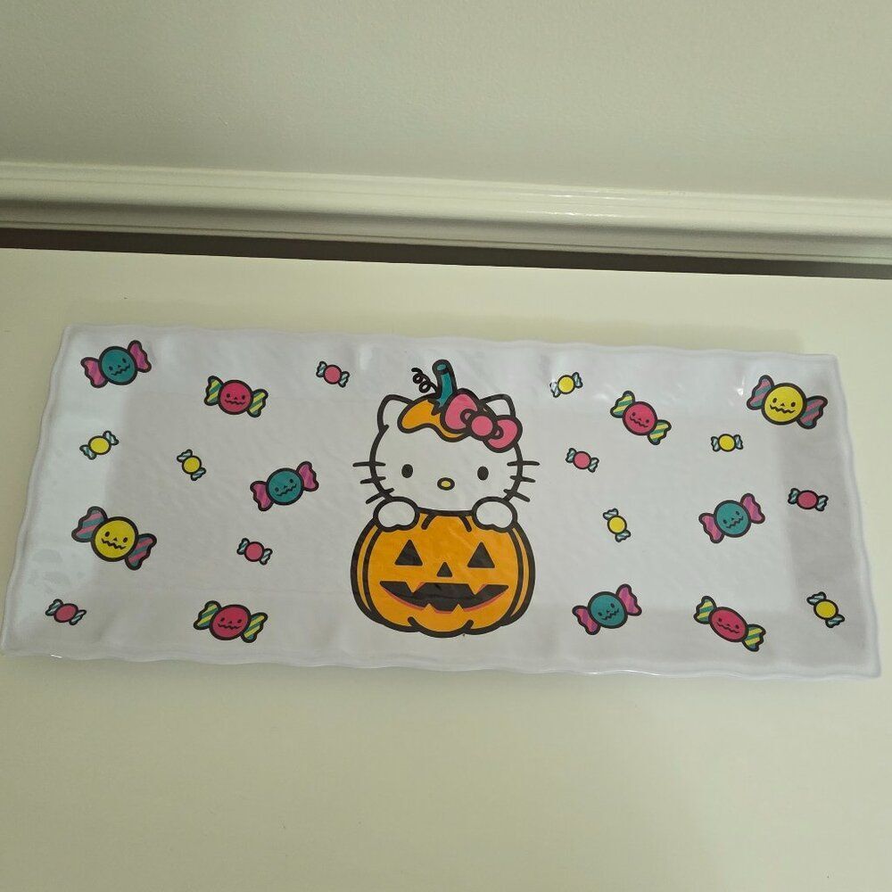 HELLO KITTY Halloween Melamine Serving Tray | Large Plate Dishwasher Safe NEW